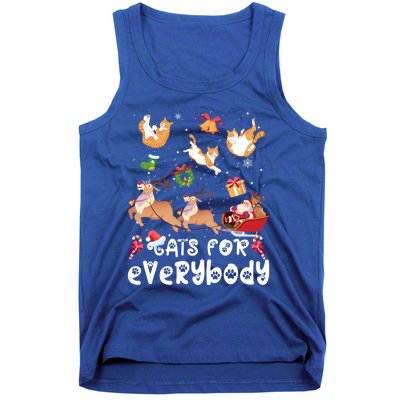 Cats For Everybody Christmas Santa Cats Lovers Gift Tank Top