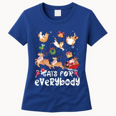 Cats For Everybody Christmas Santa Cats Lovers Gift Womens T-Shirt