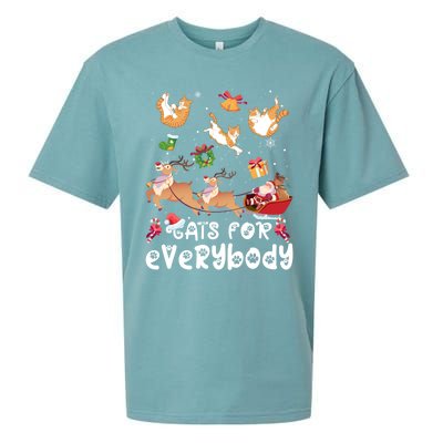 Cats For Everybody Christmas Santa Cats Lovers Gift Sueded Cloud Jersey T-Shirt