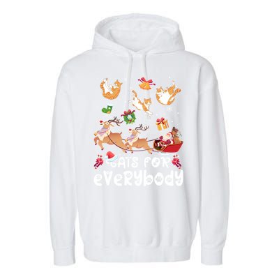 Cats For Everybody Christmas Santa Cats Lovers Gift Garment-Dyed Fleece Hoodie