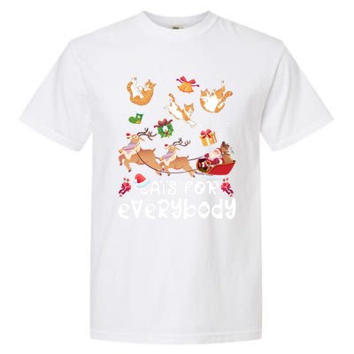 Cats For Everybody Christmas Santa Cats Lovers Gift Garment-Dyed Heavyweight T-Shirt