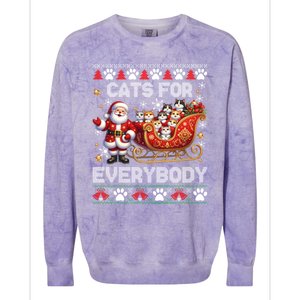 Cats For Everybody Christmas Santa Xmas Funny Gift Gift Colorblast Crewneck Sweatshirt