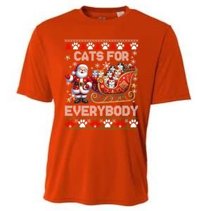 Cats For Everybody Christmas Santa Xmas Funny Gift Gift Cooling Performance Crew T-Shirt