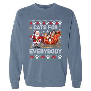 Cats For Everybody Christmas Santa Xmas Funny Gift Gift Garment-Dyed Sweatshirt