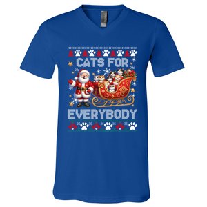 Cats For Everybody Christmas Santa Xmas Funny Gift Gift V-Neck T-Shirt