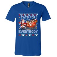 Cats For Everybody Christmas Santa Xmas Funny Gift Gift V-Neck T-Shirt