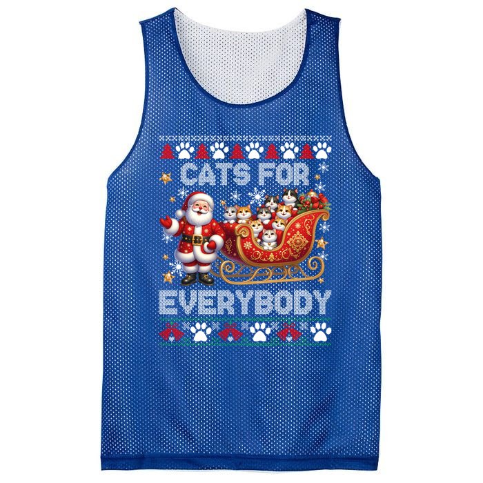 Cats For Everybody Christmas Santa Xmas Funny Gift Gift Mesh Reversible Basketball Jersey Tank