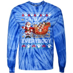 Cats For Everybody Christmas Santa Xmas Funny Gift Gift Tie-Dye Long Sleeve Shirt