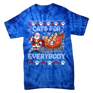 Cats For Everybody Christmas Santa Xmas Funny Gift Gift Tie-Dye T-Shirt