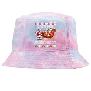 Cats For Everybody Christmas Santa Xmas Funny Gift Gift Tie-Dyed Bucket Hat