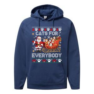 Cats For Everybody Christmas Santa Xmas Funny Gift Gift Performance Fleece Hoodie