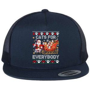 Cats For Everybody Christmas Santa Xmas Funny Gift Gift Flat Bill Trucker Hat