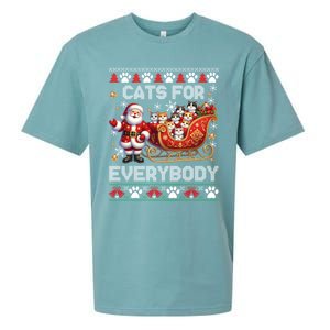 Cats For Everybody Christmas Santa Xmas Funny Gift Gift Sueded Cloud Jersey T-Shirt