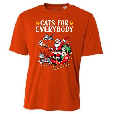 Cats For Everybody Christmas Cat Xmas Cooling Performance Crew T-Shirt