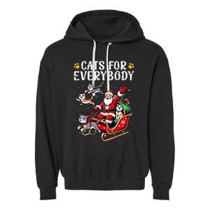 Cats For Everybody Christmas Cat Xmas Garment-Dyed Fleece Hoodie