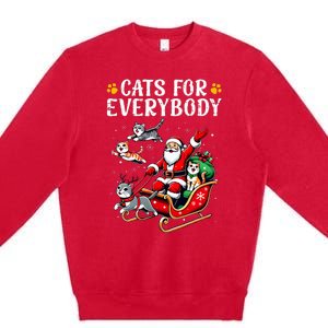 Cats For Everybody Christmas Cat Xmas Premium Crewneck Sweatshirt