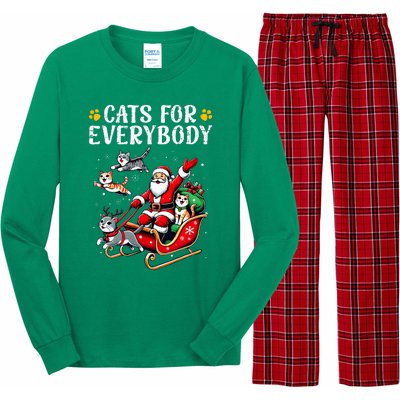 Cats For Everybody Christmas Cat Xmas Long Sleeve Pajama Set