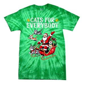 Cats For Everybody Christmas Cat Xmas Tie-Dye T-Shirt