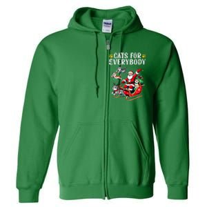 Cats For Everybody Christmas Cat Xmas Full Zip Hoodie