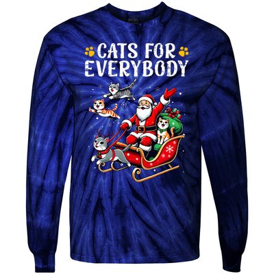 Cats For Everybody Christmas Cat Xmas Tie-Dye Long Sleeve Shirt