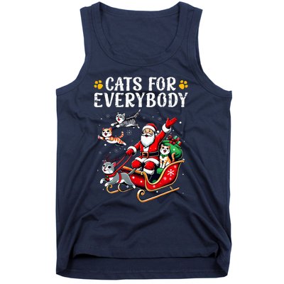 Cats For Everybody Christmas Cat Xmas Tank Top