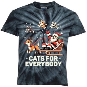 Cats For Everybody Funny Christmas Cat Xmas Women Santa Kids Tie-Dye T-Shirt