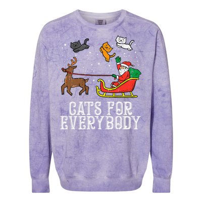 Cats For Everybody Christmas Cat Colorblast Crewneck Sweatshirt