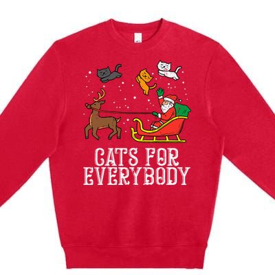 Cats For Everybody Christmas Cat Premium Crewneck Sweatshirt