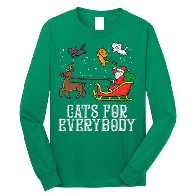 Cats For Everybody Christmas Cat Long Sleeve Shirt