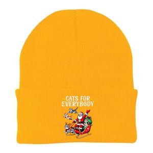 Cats For Everybody Christmas Cat Funny Xmas Santa Gift Knit Cap Winter Beanie