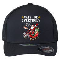 Cats For Everybody Christmas Cat Funny Xmas Santa Gift Flexfit Unipanel Trucker Cap