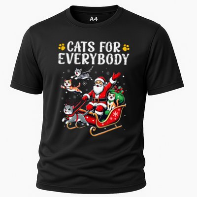 Cats For Everybody Christmas Cat Funny Xmas Santa Gift Performance Shirt