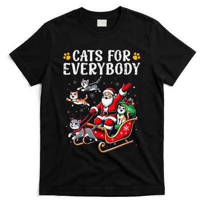 Cats For Everybody Christmas Cat Funny Xmas Santa Gift T-Shirt
