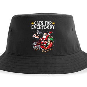 Cats For Everybody Christmas Cat Funny Xmas Santa Gift Sustainable Bucket Hat