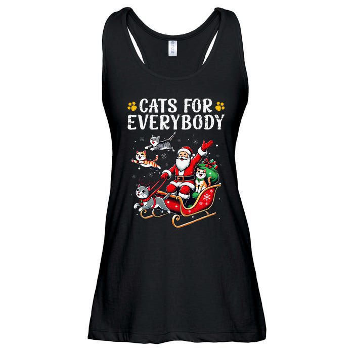 Cats For Everybody Christmas Cat Funny Xmas Santa Gift Ladies Essential Flowy Tank