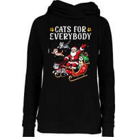 Cats For Everybody Christmas Cat Funny Xmas Santa Gift Womens Funnel Neck Pullover Hood