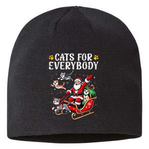 Cats For Everybody Christmas Cat Funny Xmas Santa Gift Sustainable Beanie