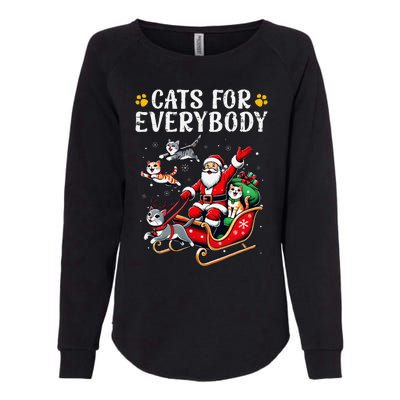 Cats For Everybody Christmas Cat Funny Xmas Santa Gift Womens California Wash Sweatshirt