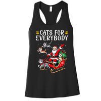 Cats For Everybody Christmas Cat Funny Xmas Santa Gift Women's Racerback Tank