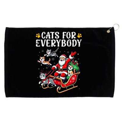 Cats For Everybody Christmas Cat Funny Xmas Santa Gift Grommeted Golf Towel