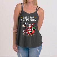 Cats For Everybody Christmas Cat Funny Xmas Santa Gift Women's Strappy Tank