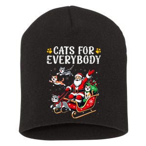 Cats For Everybody Christmas Cat Funny Xmas Santa Gift Short Acrylic Beanie