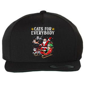 Cats For Everybody Christmas Cat Funny Xmas Santa Gift Wool Snapback Cap