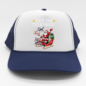 Cats For Everybody Christmas Cat Funny Xmas Santa Gift Trucker Hat