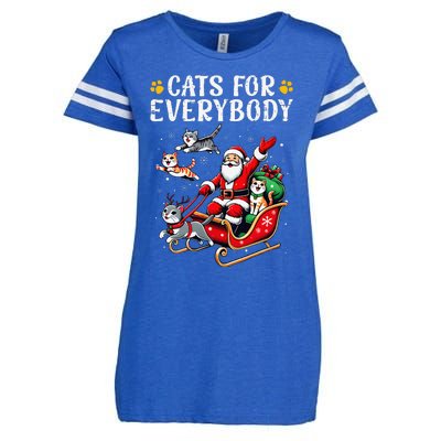 Cats For Everybody Christmas Cat Funny Xmas Santa Gift Enza Ladies Jersey Football T-Shirt