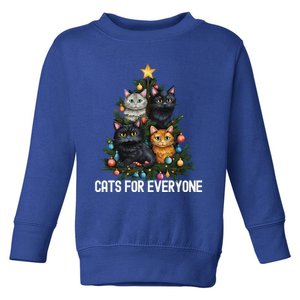 Cats For Everybody Christmas Tree Gift Toddler Sweatshirt