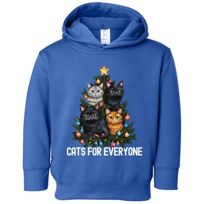 Cats For Everybody Christmas Tree Gift Toddler Hoodie