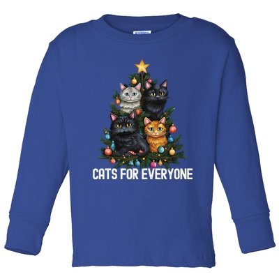 Cats For Everybody Christmas Tree Gift Toddler Long Sleeve Shirt