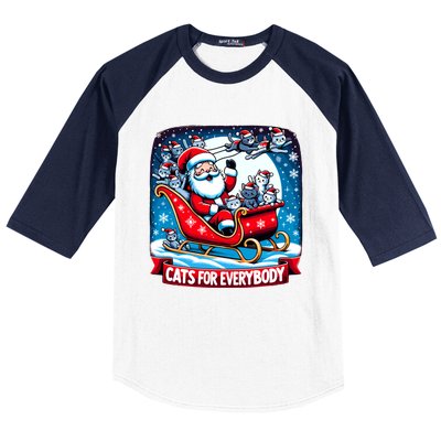 Cats For Everybody Festive Cats For Everybody Christmas Gift Baseball Sleeve Shirt