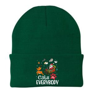 Cats For Everybody Christmas Cat Funny Xmas Women Santa Knit Cap Winter Beanie